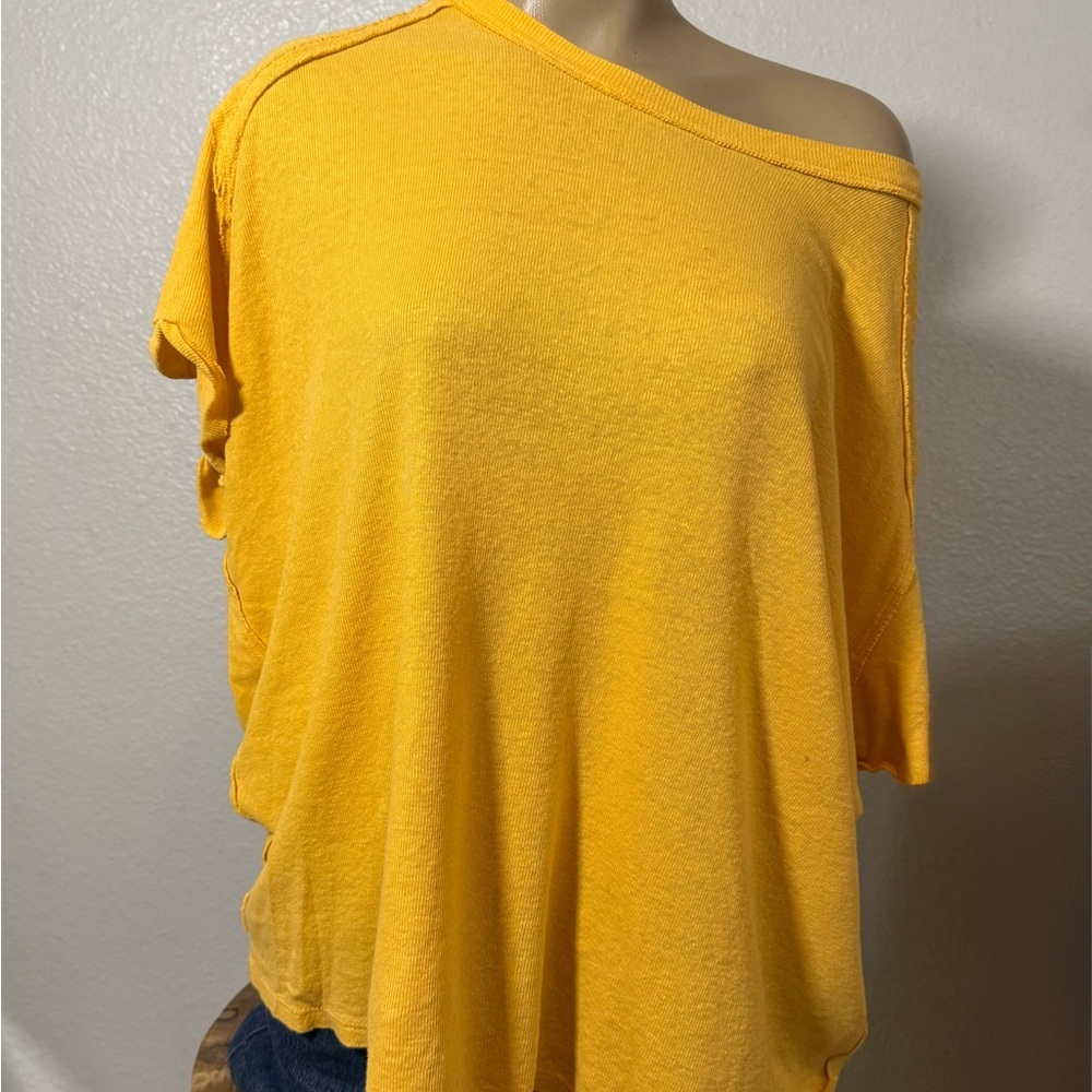 We The Free Viola Yellowish Mustard Oversized Tee